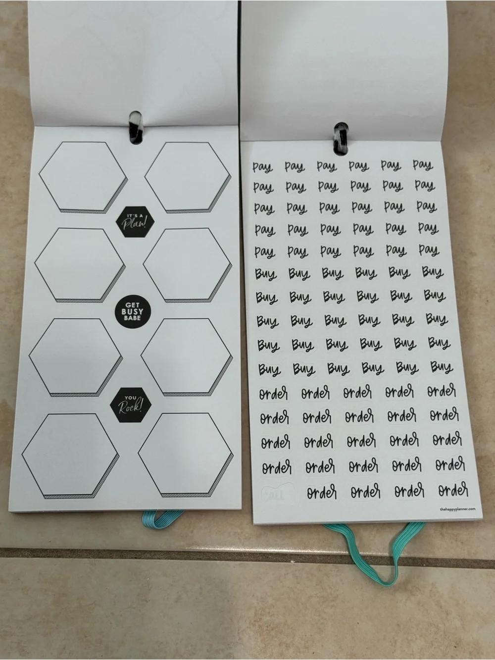 The Happy Planner Sticker Books - Black White Teal